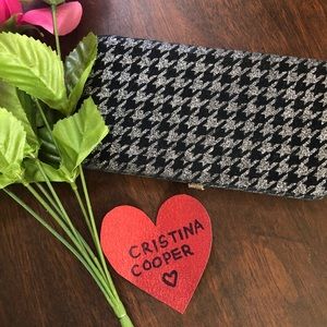 Sparkle Houndstooth Flat Wallet